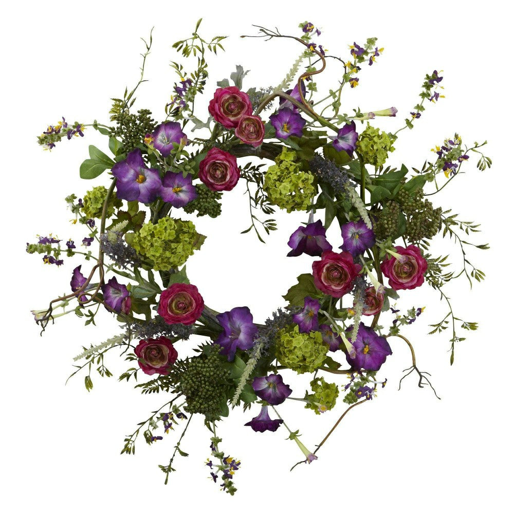 Plow & Hearth Veranda Garden Wreath, 20”