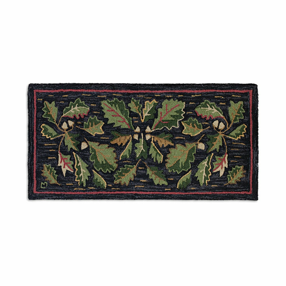 Plow & Hearth Acorns Hand-Hooked Wool Rug, 24" x 48"