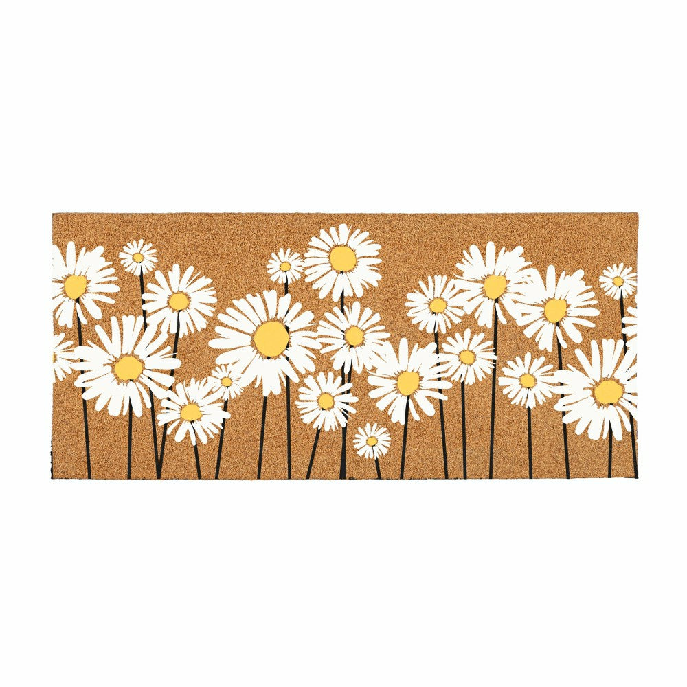 Plow & Hearth EG Studio Home Coordinates Dandelion Flocked Coir Sassafras Switch Mat 22"x10"