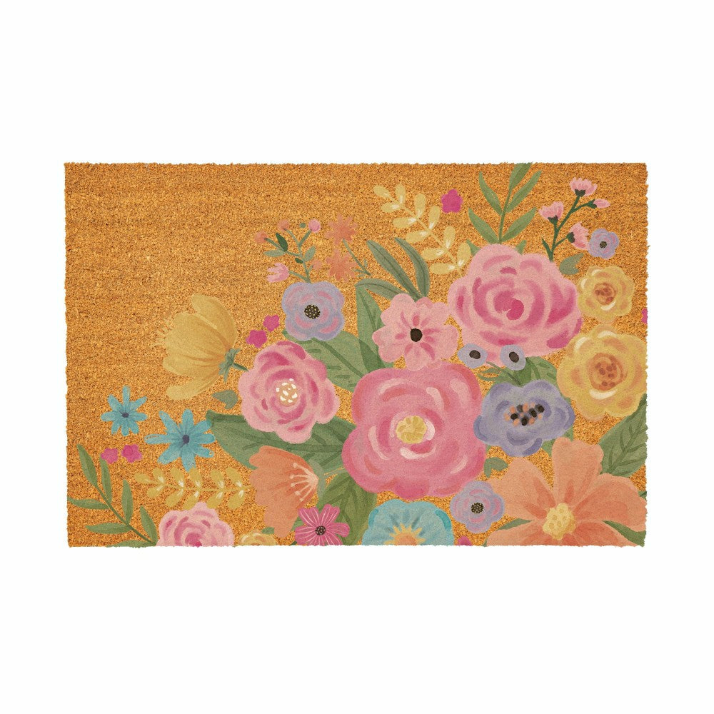 Plow & Hearth Bunny Blooms Spring Blossom, Coir Mat, 36"x24"