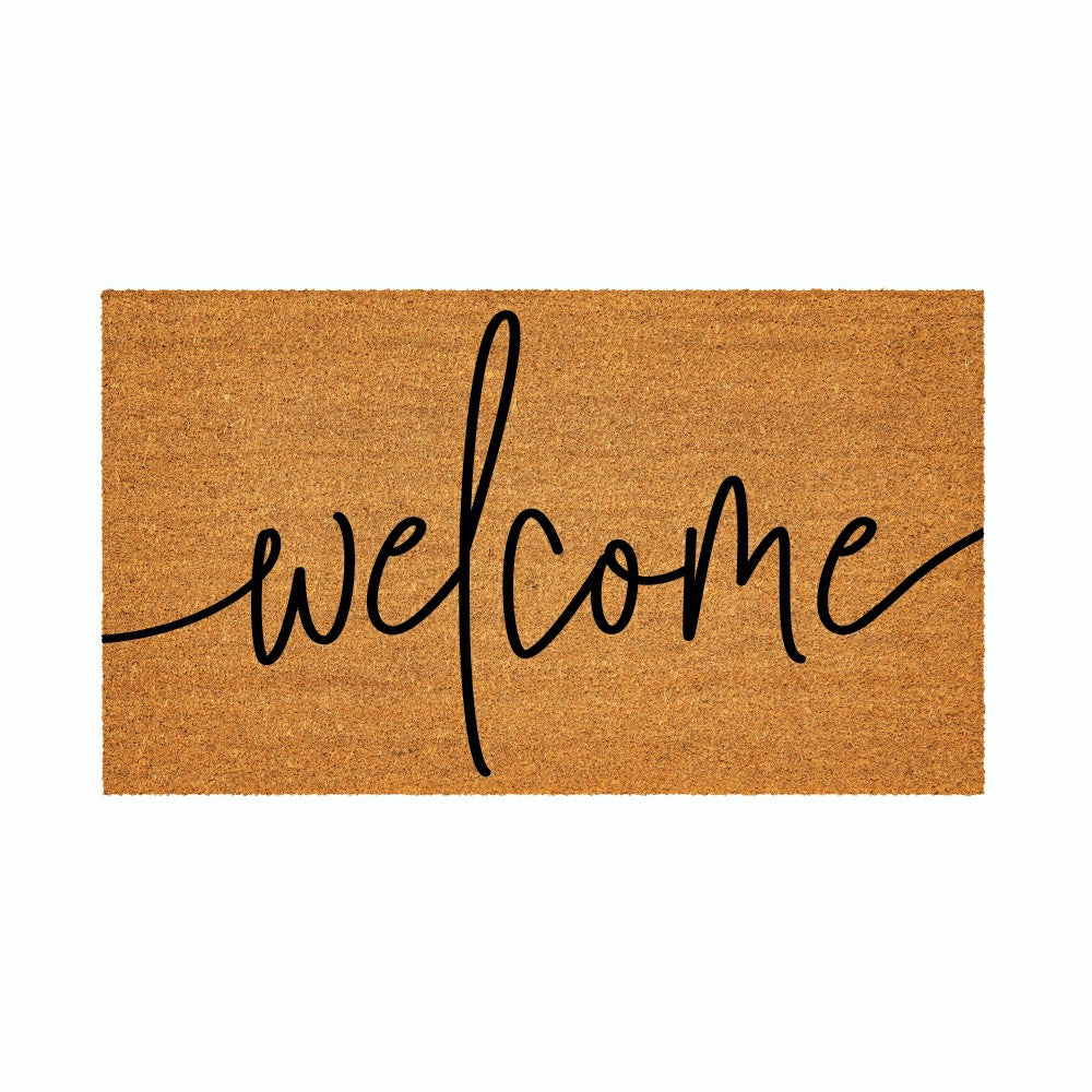Plow & Hearth Coastal Coir Mat Welcome 28x16"