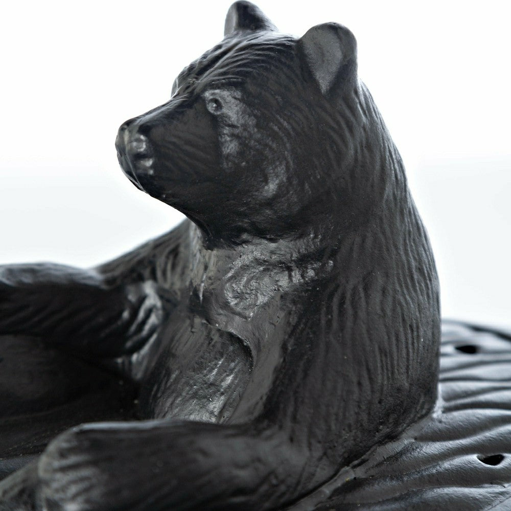 Plow & Hearth Bear in Bath Wood Stove Steamer in Cast Iron