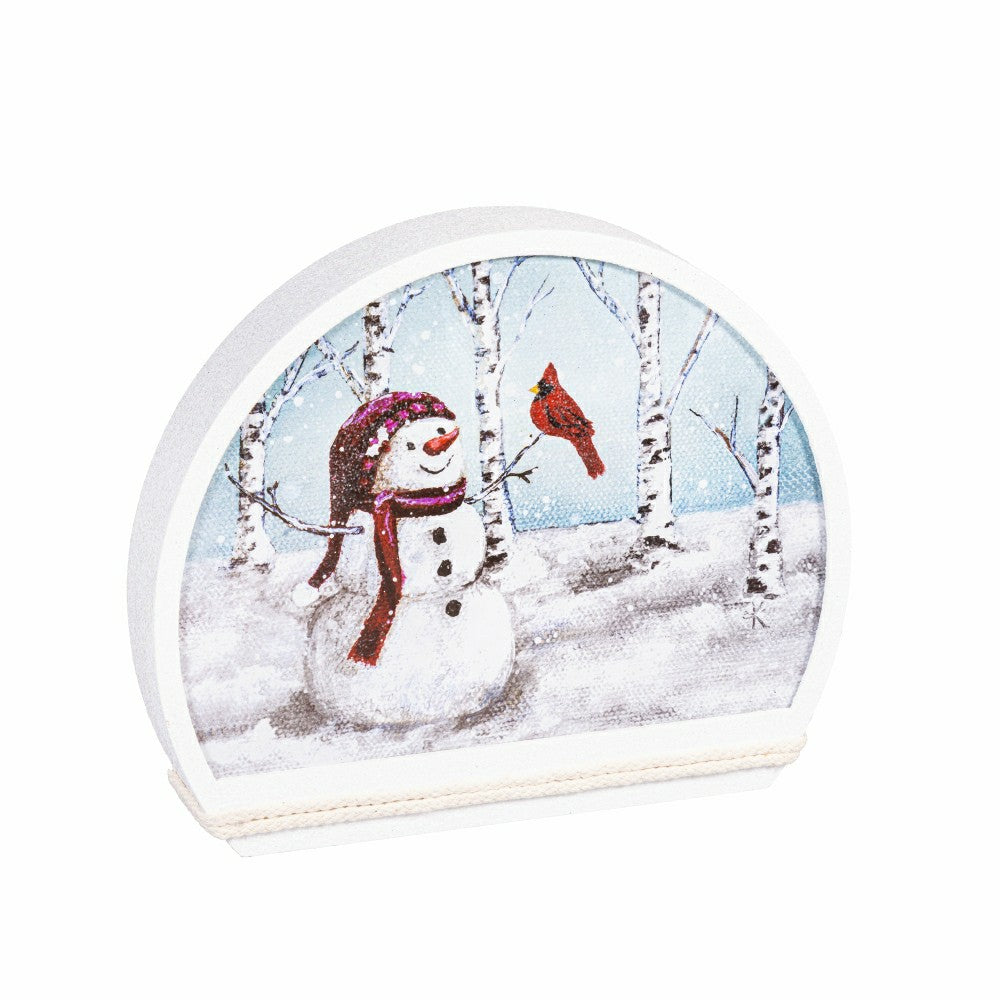 Plow & Hearth Joyful Snowman Lighted Orb