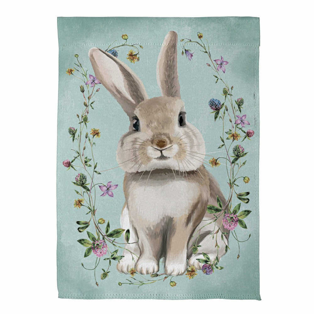 Plow & Hearth Vintage Floral Hare Suede Garden Flag