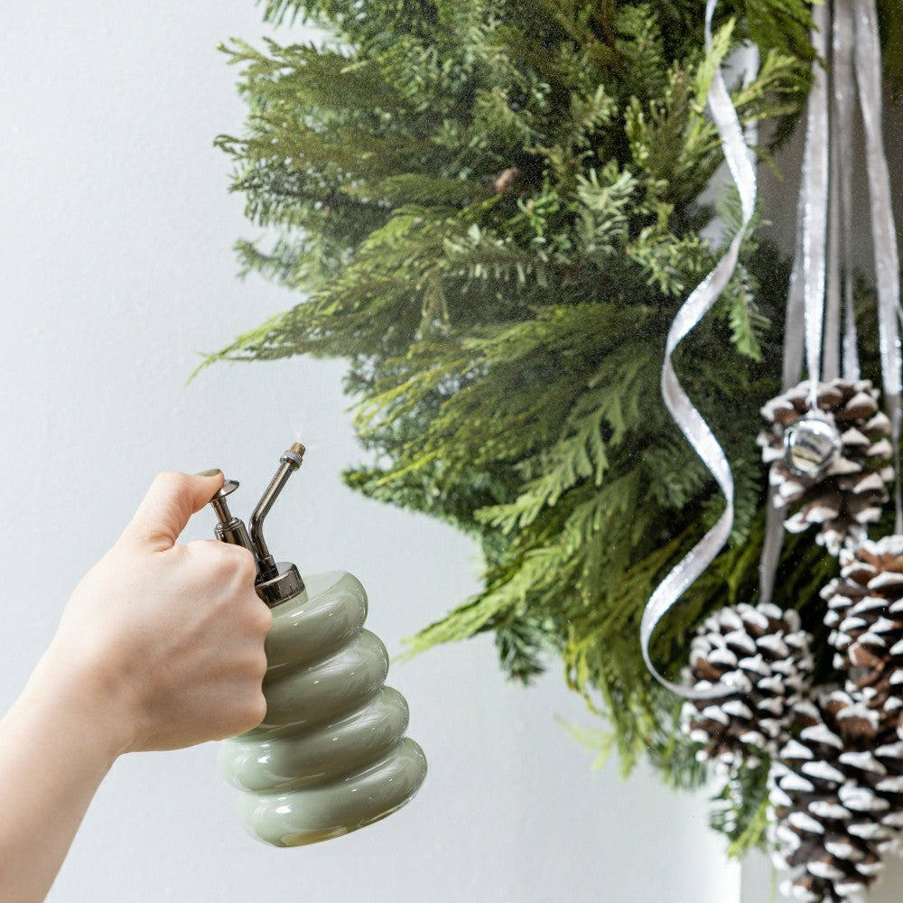 Plow & Hearth Noble Fir and Pinecone Fresh Wreath with Bells, 20"