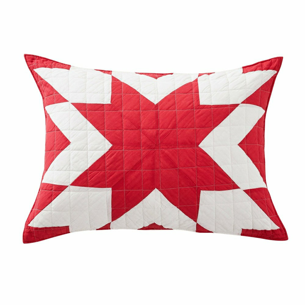 Plow & Hearth Star Patch Patchwork Cotton Quilt Set