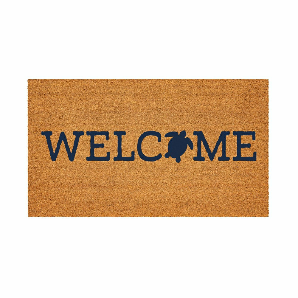 Plow & Hearth Coastal Coir Mat Welcome Turtle 28x16"