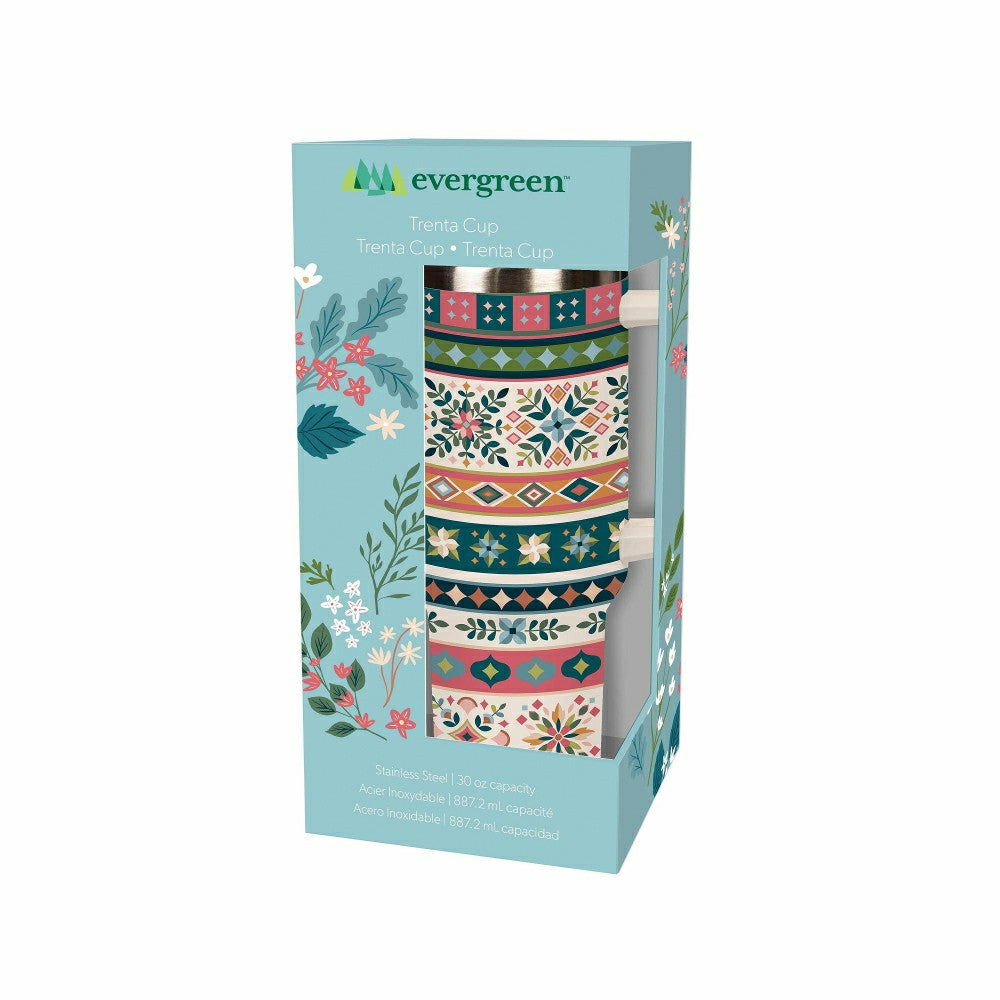 Plow & Hearth Bursting Blossoms Diamond Tapestry Tumbler Stainless-Steel Trenta Cup