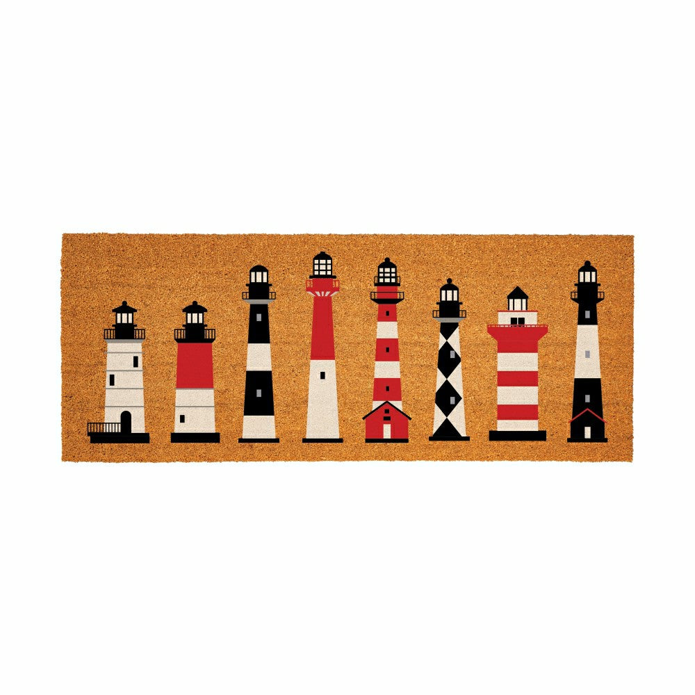 Plow & Hearth Coastal Coir Mat Lighthouse 60x24"