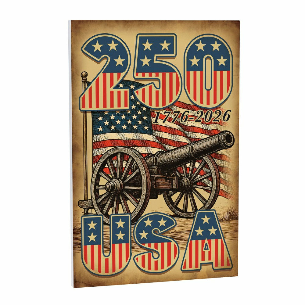 Plow & Hearth Red White & Bloom Indoor Wood Wall Décor, 250USA, 24"x16"
