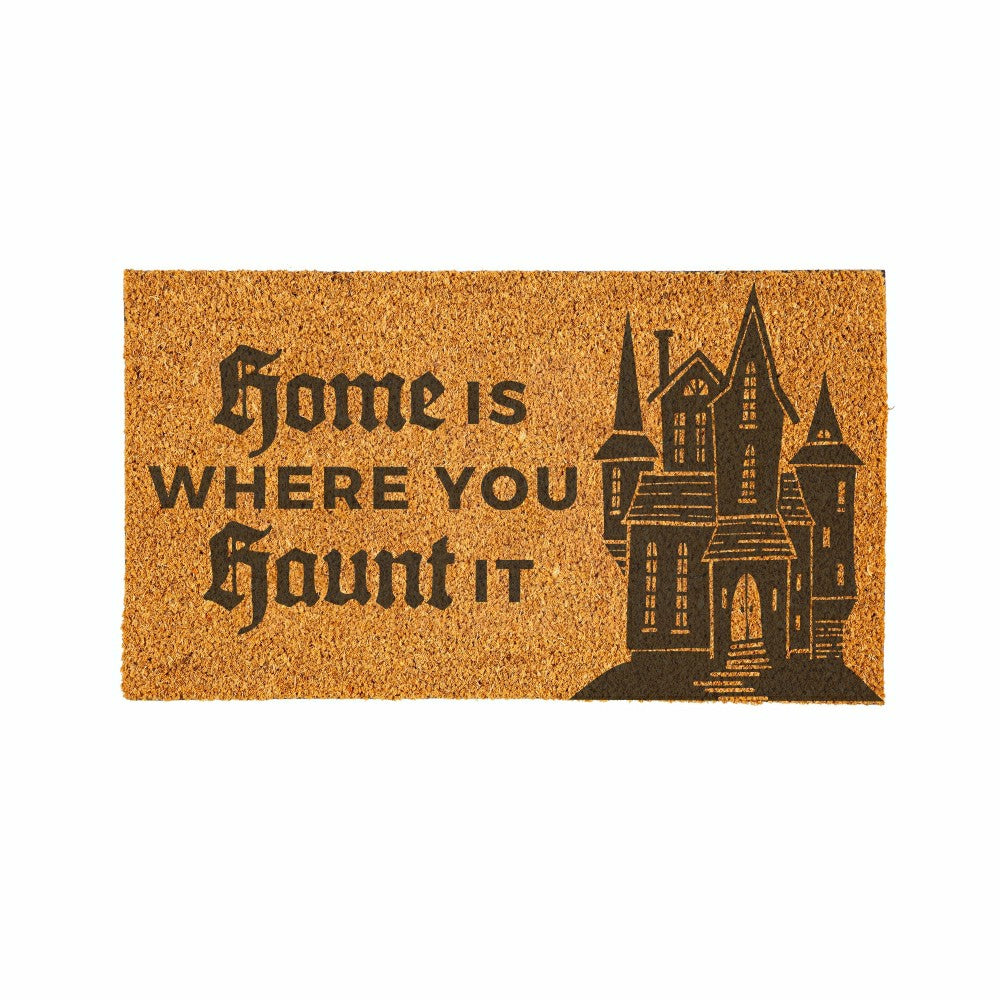 Plow & Hearth HALLOWEEN Coir Mat, "Home is WHERE YOU Haunt IT", 28"x16"