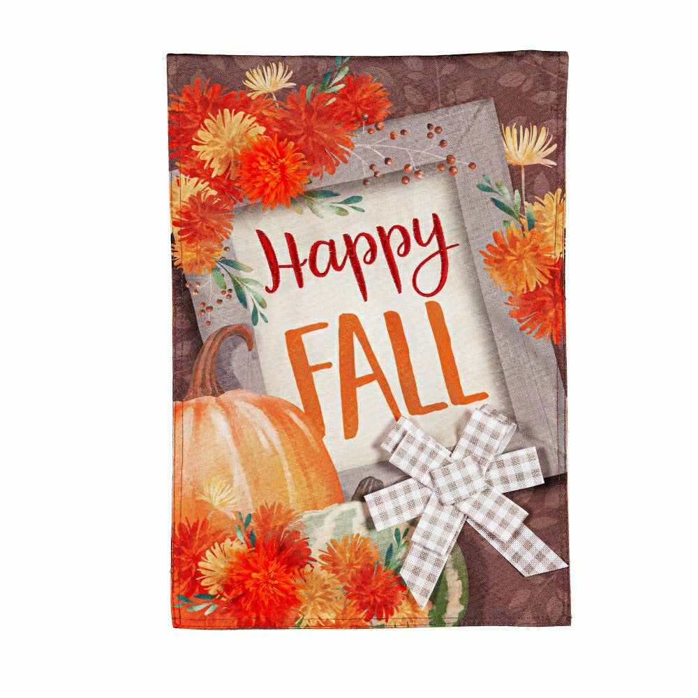 Plow & Hearth Happy Fall Linen Garden Flag