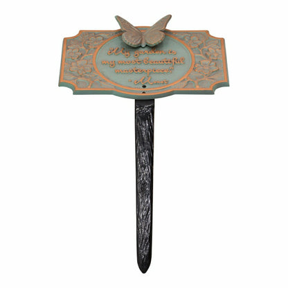 Plow & Hearth Monet Garden Butterfly Lawn Plaque, Antique Copper