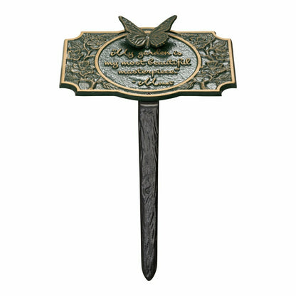 Plow & Hearth Monet Garden Butterfly Lawn Plaque, Antique Copper