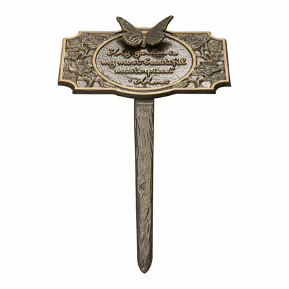 Plow & Hearth Monet Garden Butterfly Lawn Plaque, Antique Copper