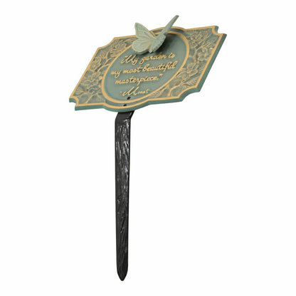 Plow & Hearth Monet Garden Butterfly Lawn Plaque, Antique Copper