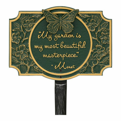 Plow & Hearth Monet Garden Butterfly Lawn Plaque, Antique Copper