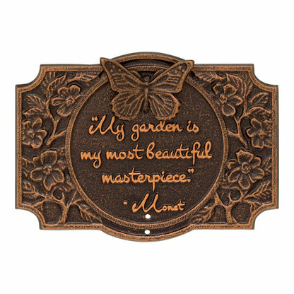 Plow & Hearth Monet Garden Butterfly Lawn Plaque, Antique Copper