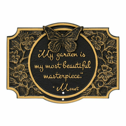 Plow & Hearth Monet Garden Butterfly Lawn Plaque, Antique Copper