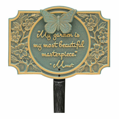 Plow & Hearth Monet Garden Butterfly Lawn Plaque, Antique Copper