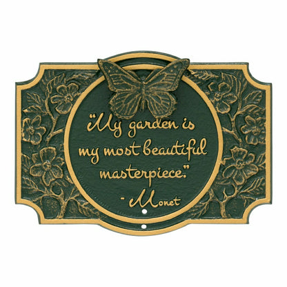 Plow & Hearth Monet Garden Butterfly Lawn Plaque, Antique Copper