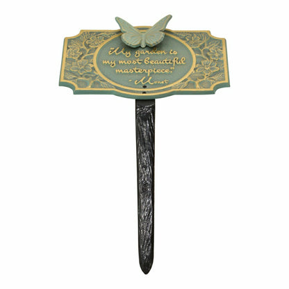 Plow & Hearth Monet Garden Butterfly Lawn Plaque, Antique Copper