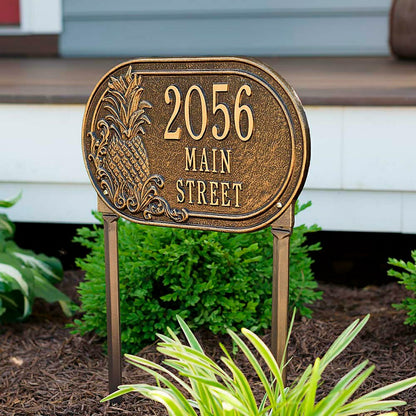 Plow & Hearth Personalized Pineapple Address Plaque Lawn Stake
