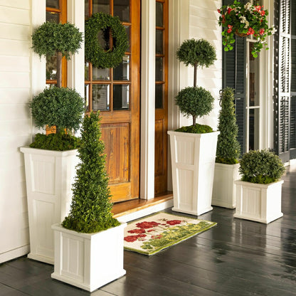 Plow & Hearth Faux Boxwood Double Topiary Sphere, 20" dia.