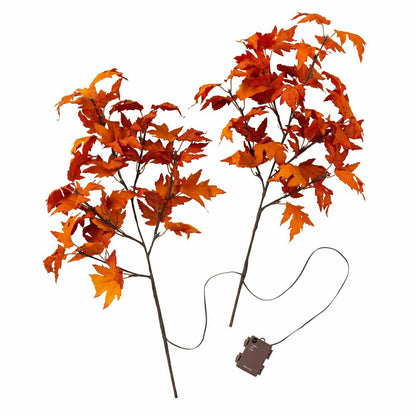 Plow & Hearth Indoor/Outdoor Lighted Maple Tree Branches, Set of 2