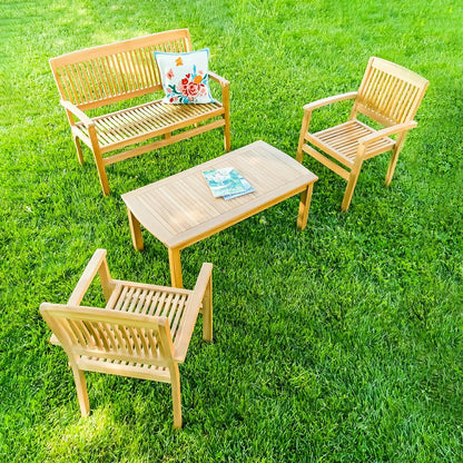 Plow & Hearth Rectangular Teak Coffee Table
