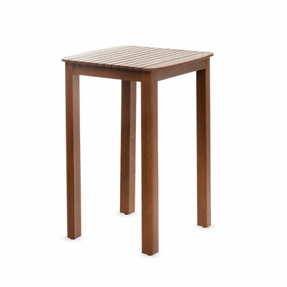 Plow & Hearth Lancaster Eucalyptus Outdoor Bar Set with Table and 2 Bar Stools, 3-Pi