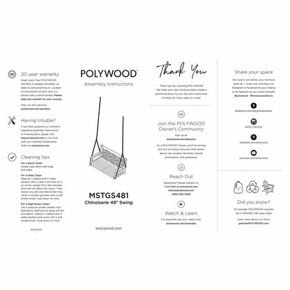 Plow & Hearth POLYWOOD® Chinoiserie Swing