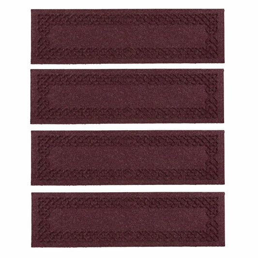 Plow & Hearth WaterHog® Cable Weave Stair Tread Mats, Set of 4