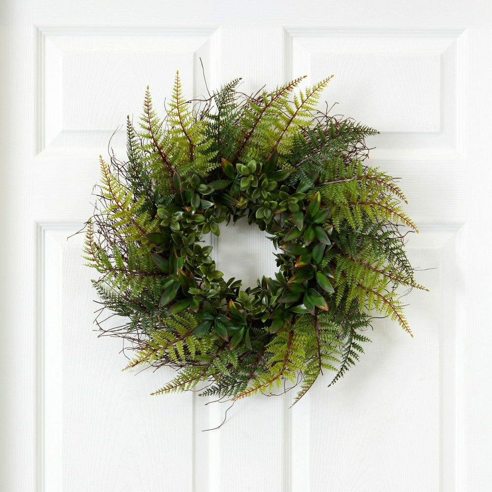 Plow & Hearth 23” Assorted Fern Wreath