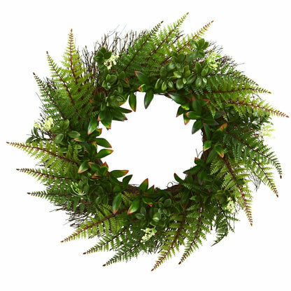 Plow & Hearth 23” Assorted Fern Wreath