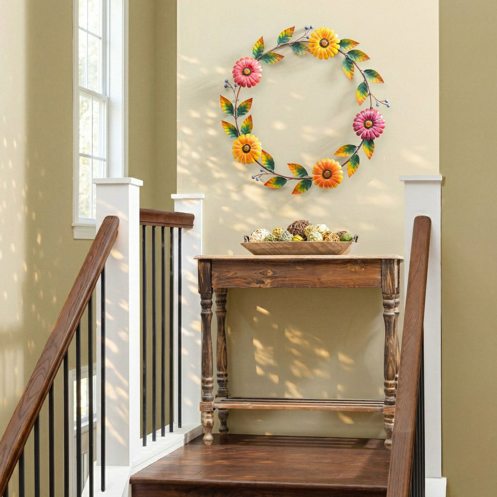 Plow & Hearth Colorful Floral Wreath