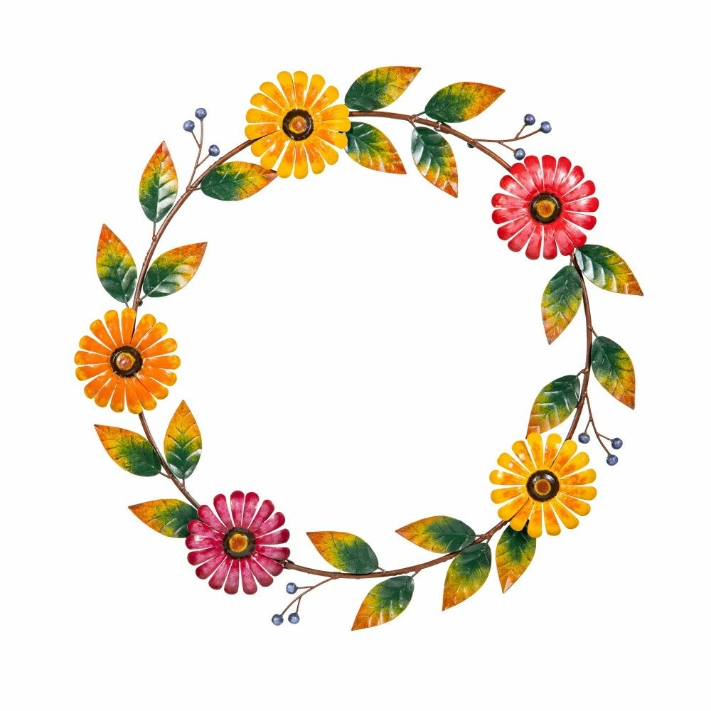 Plow & Hearth Colorful Floral Wreath