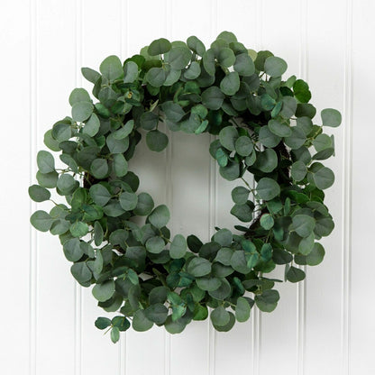 Plow & Hearth 30” Artificial Eucalyptus Wreath