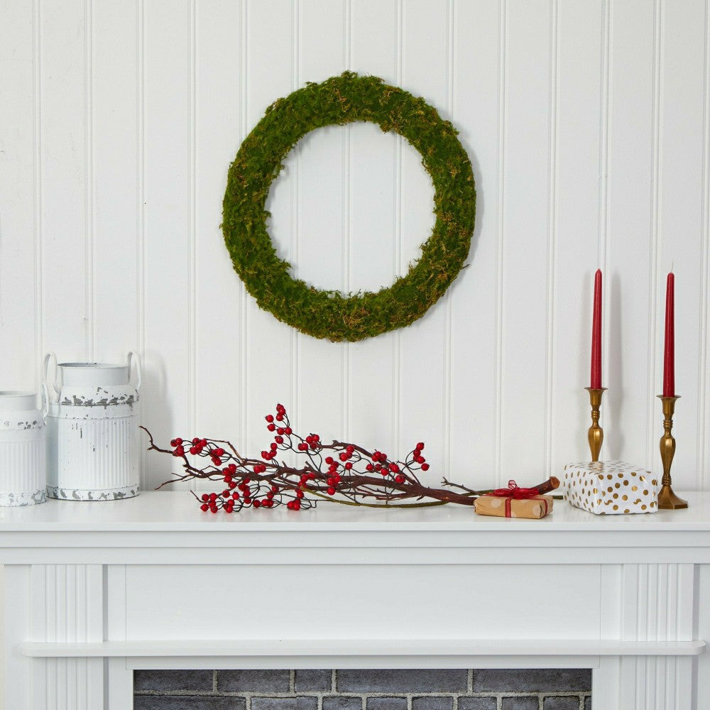 Plow & Hearth 20” Moss Artificial Wreath