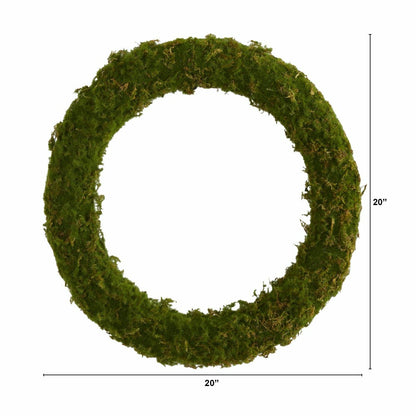 Plow & Hearth 20” Moss Artificial Wreath