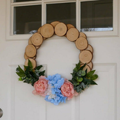 Plow & Hearth Spring Wood Slice Wreath Kit