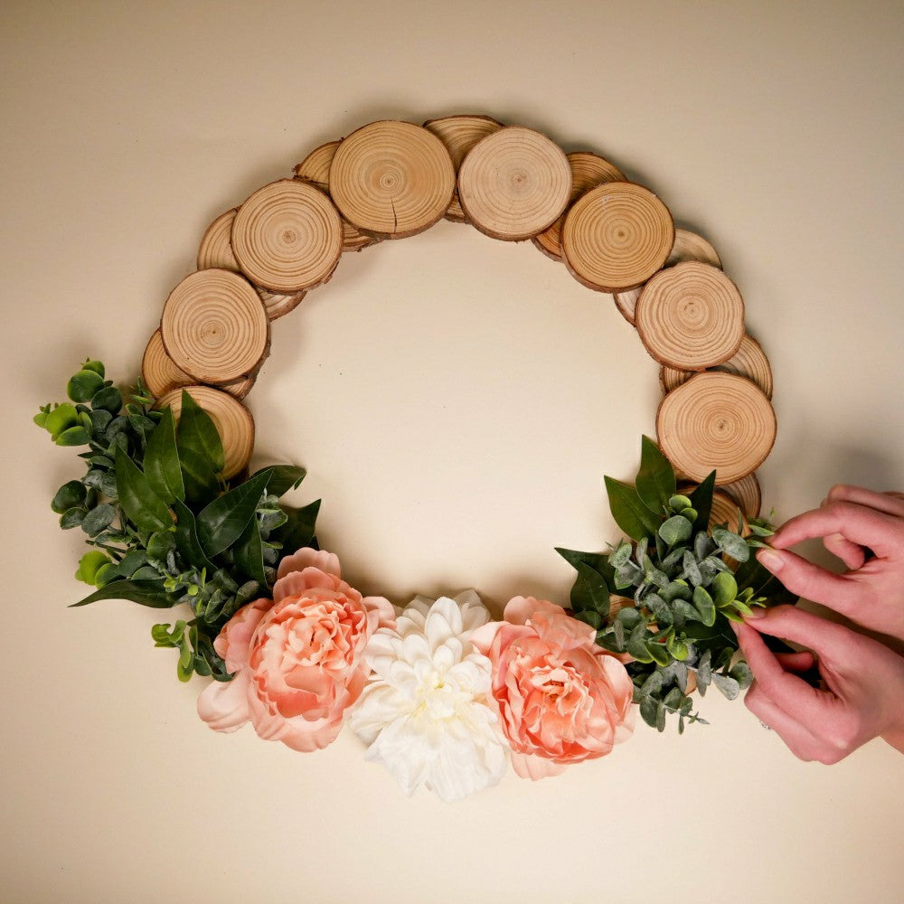 Plow & Hearth Spring Wood Slice Wreath Kit