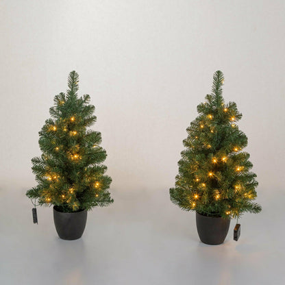Plow & Hearth Holiday Porch-In-A-Box Lighted Montfair Pine Decorating Set