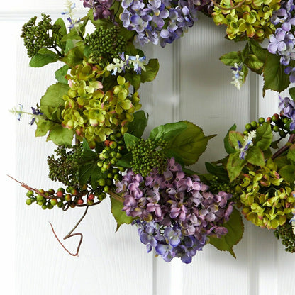Plow & Hearth 24" Mixed Hydrangea Wreath