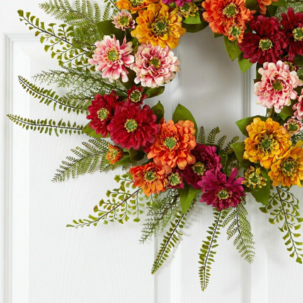 Plow & Hearth 20" Mixed Flower Wreath