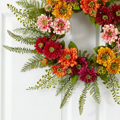 Plow & Hearth 20" Mixed Flower Wreath