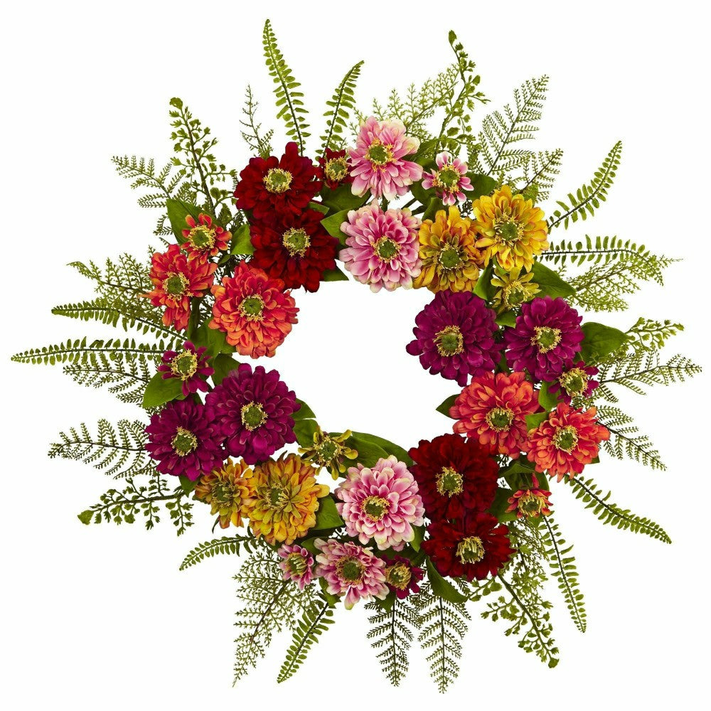 Plow & Hearth 20" Mixed Flower Wreath