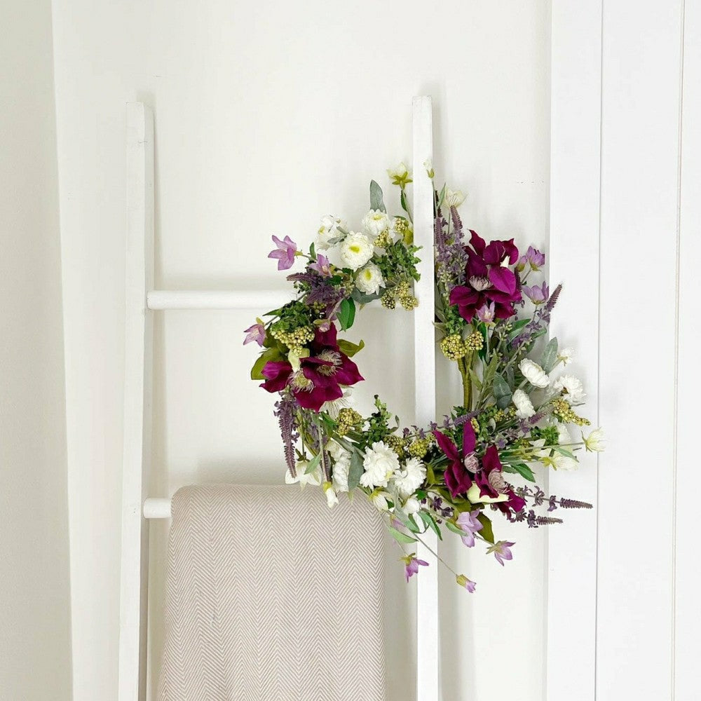 Plow & Hearth 22” Mixed Flower Artificial Wreath