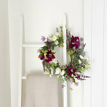 Plow & Hearth 22” Mixed Flower Artificial Wreath