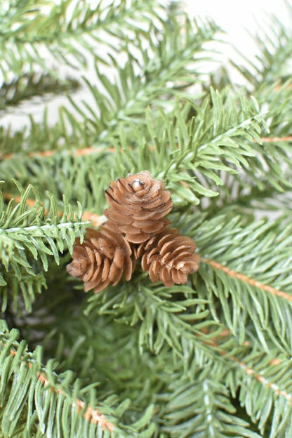 Plow & Hearth 24" Faux Green Spruce Real Touch Wreath w/Faux Pinecones